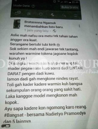 screen shot status FB